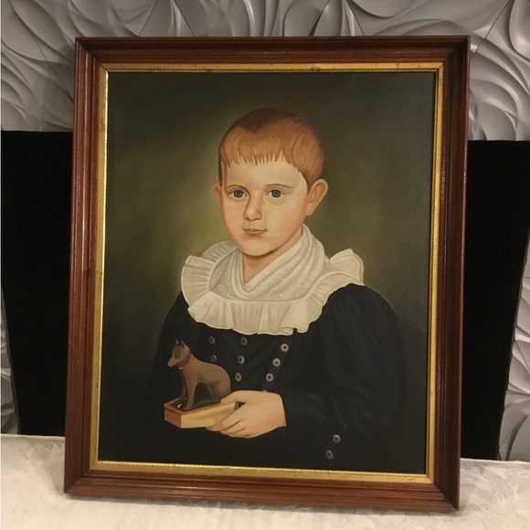 FolkArt Oil Painting Portrait Judged - Picture 5 of 16